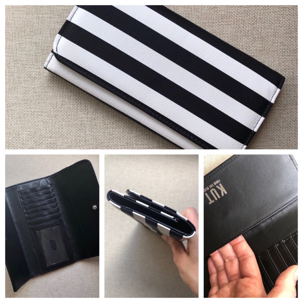 BRAND NEW Black and White Striped Wallet